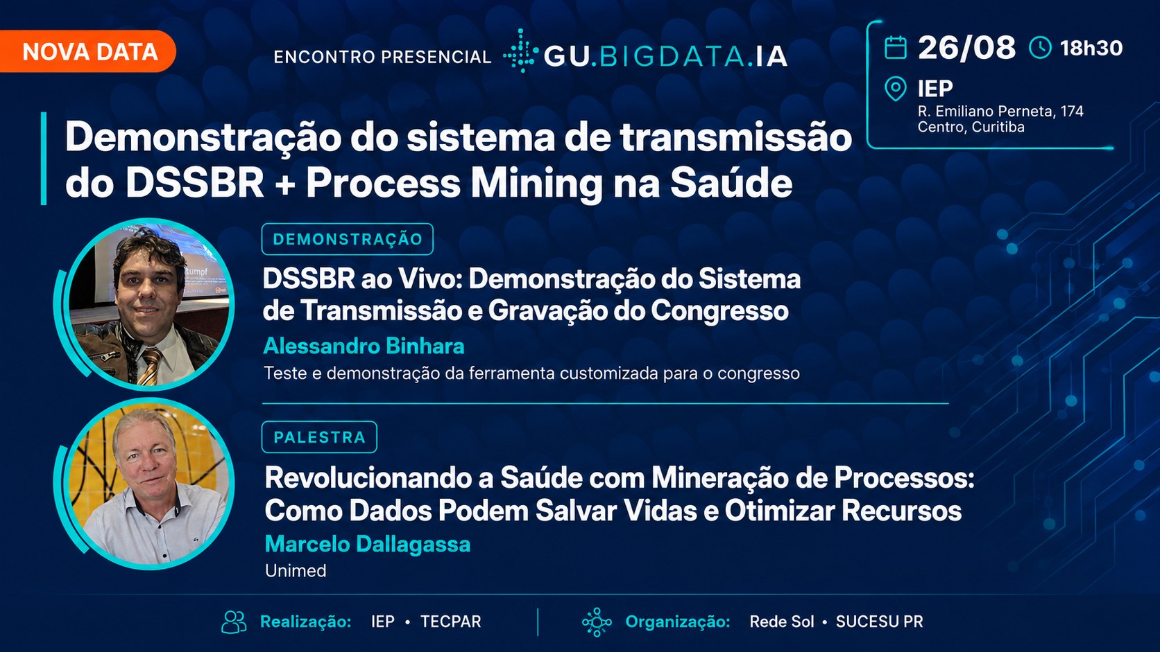 Encontro Presencial – 26 de agosto: DSSBR ao Vivo e Process Mining na Saúde