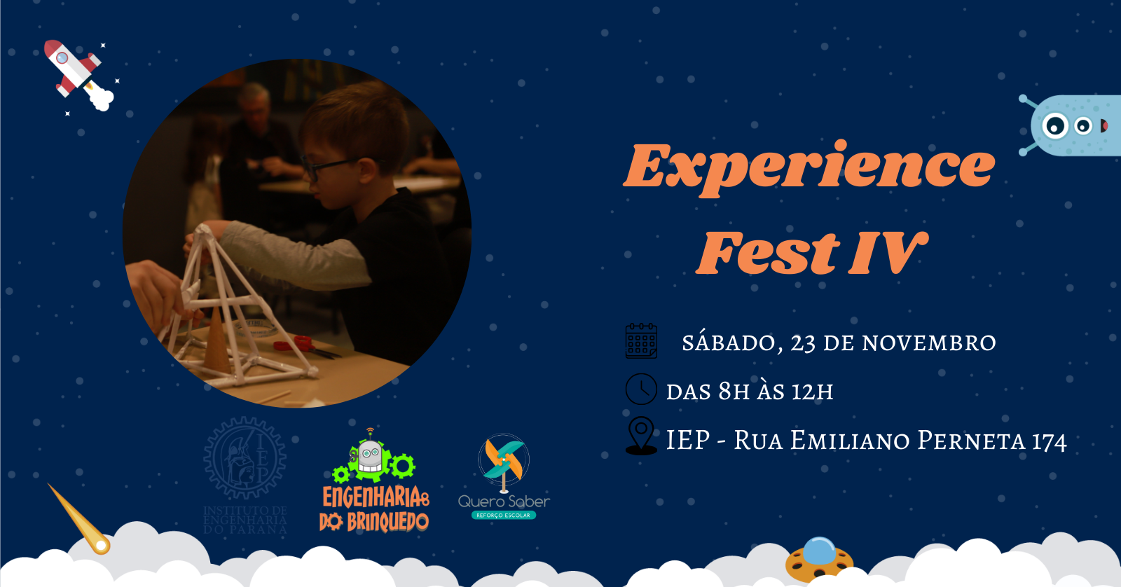 Evento Temático: 23 de novembro - ExperienceFEST IV - Aprendizado, Diversão e Tecnologia para seu filho
