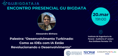 Encontro Presencial: 20 de Março – Palestra: “Desenvolvimento Turbinado: Como as IDEs com IA Estão Revolucionando o Desenvolvimento” 